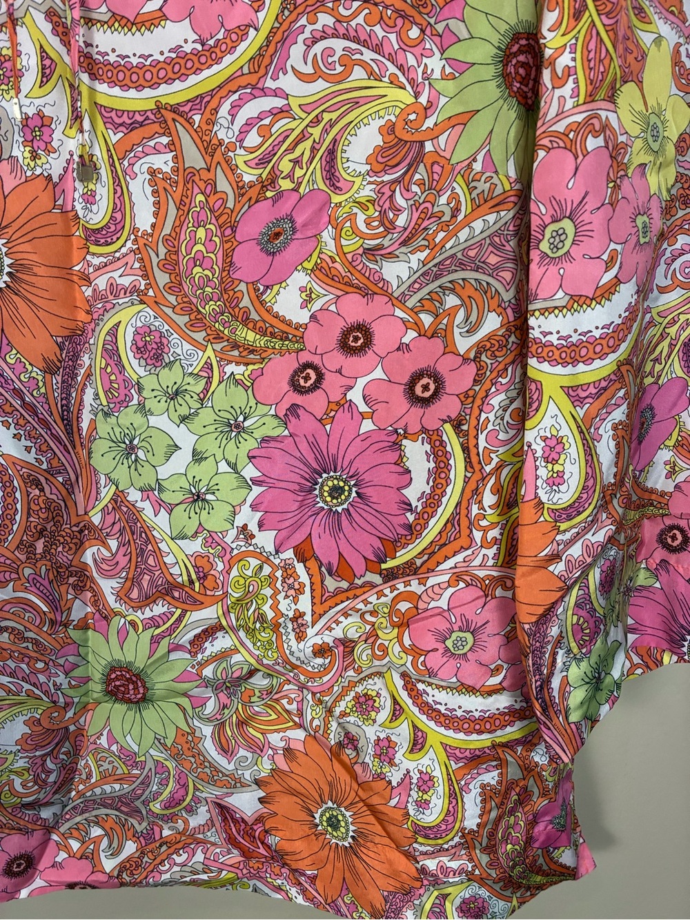 Talbots 100% Silk Paisley Floral Tunic Blouse - Picture 2 of 12